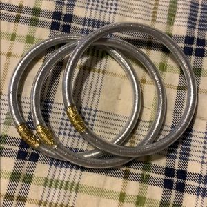 3 silver BuDhaGirl bracelets